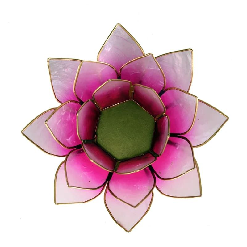 ECLAIRAGE AMBIANCE LOTUS ROSE BORDS OR 13.5CM # img_psid: 11242